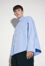 Lade das Bild in den Galerie-Viewer, Studio Cropped Shirt Blue Stripes