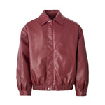 Lade das Bild in den Galerie-Viewer, Racing Leather Jacket Burgundy