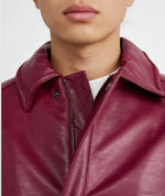 Lade das Bild in den Galerie-Viewer, Racing Leather Jacket Burgundy
