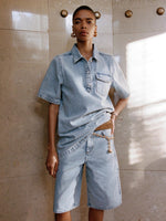 Lade das Bild in den Galerie-Viewer, Addison Denim Shorts Light Blue