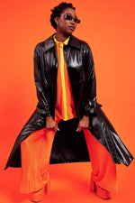 Lade das Bild in den Galerie-Viewer, Black Eco Leather Trench