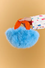 Lade das Bild in den Galerie-Viewer, Bamboo Faux Fur Tote Bag Light Blue
