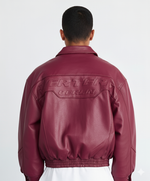 Lade das Bild in den Galerie-Viewer, Racing Leather Jacket Burgundy