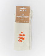 Lade das Bild in den Galerie-Viewer, AVY Organic Crew Socks Ecru/Orange