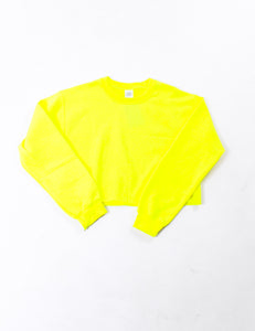 Crewneck Sweat Cropped Safety Green