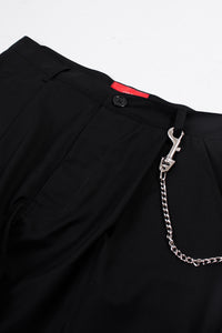 Cropped & Pleated Pants Black