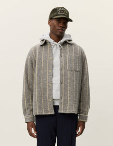 Lennon Wool Pinstripe Overshrt Grey
