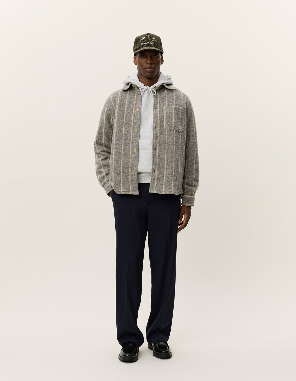 Lennon Wool Pinstripe Overshrt Grey
