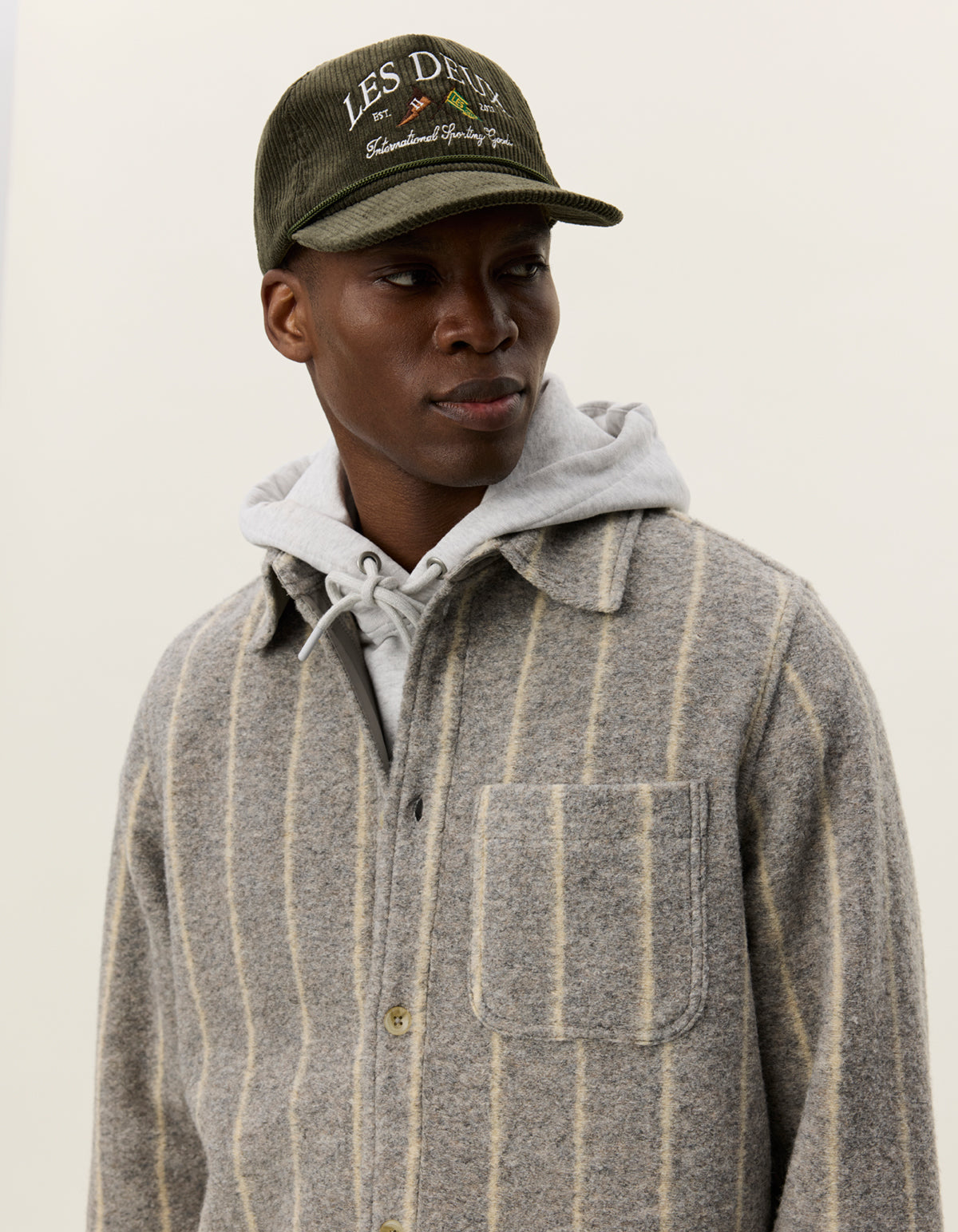 Lennon Wool Pinstripe Overshrt Grey