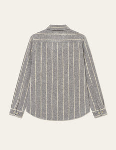 Lennon Wool Pinstripe Overshrt Grey
