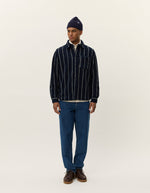 Lade das Bild in den Galerie-Viewer, Lennon Wool Pinstripe Overshirt Navy
