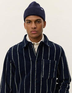 Lennon Wool Pinstripe Overshirt Navy