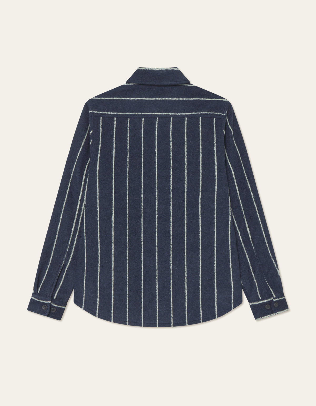 Lennon Wool Pinstripe Overshirt Navy