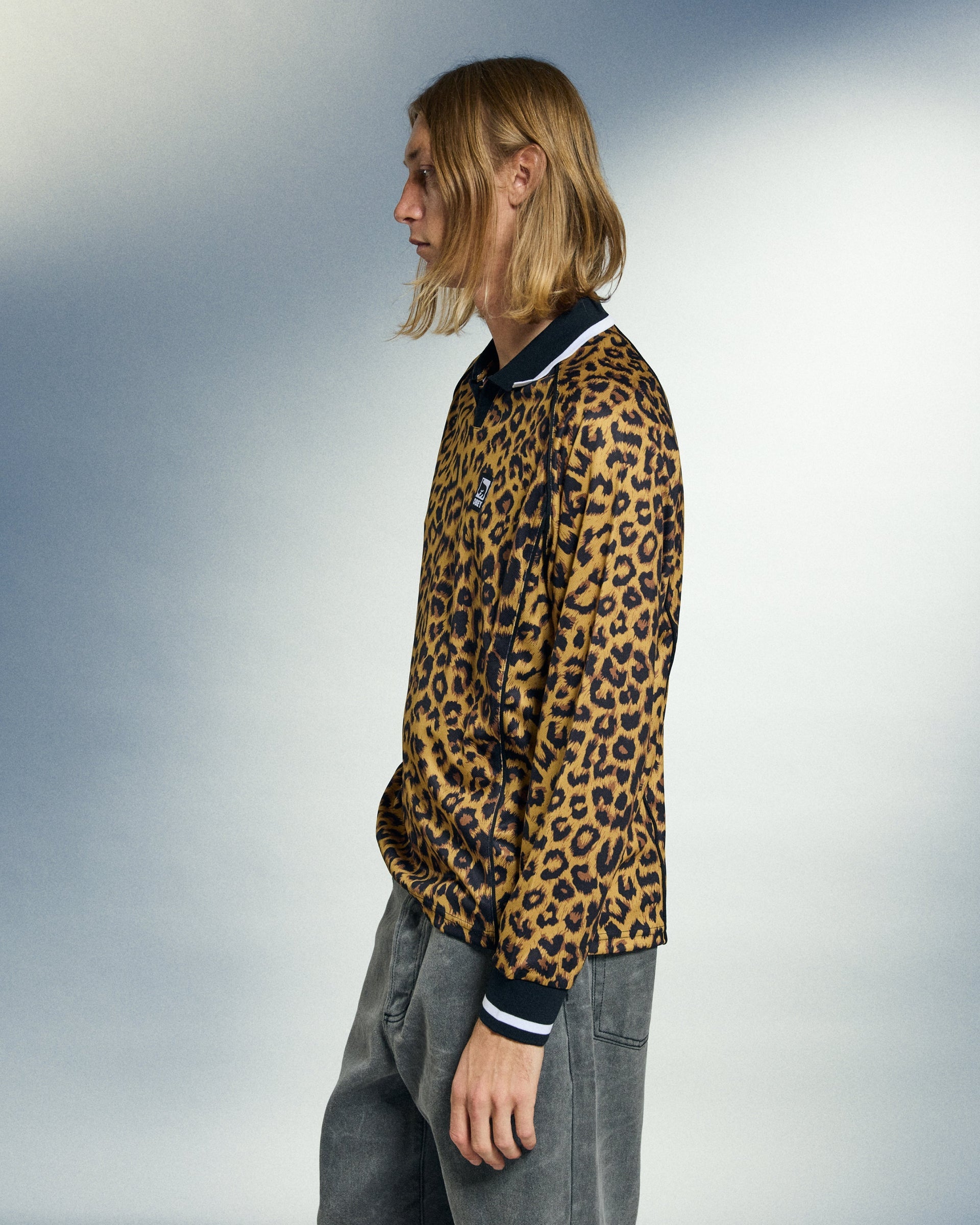 Polo Collar Sports Shirt Leopard Multi