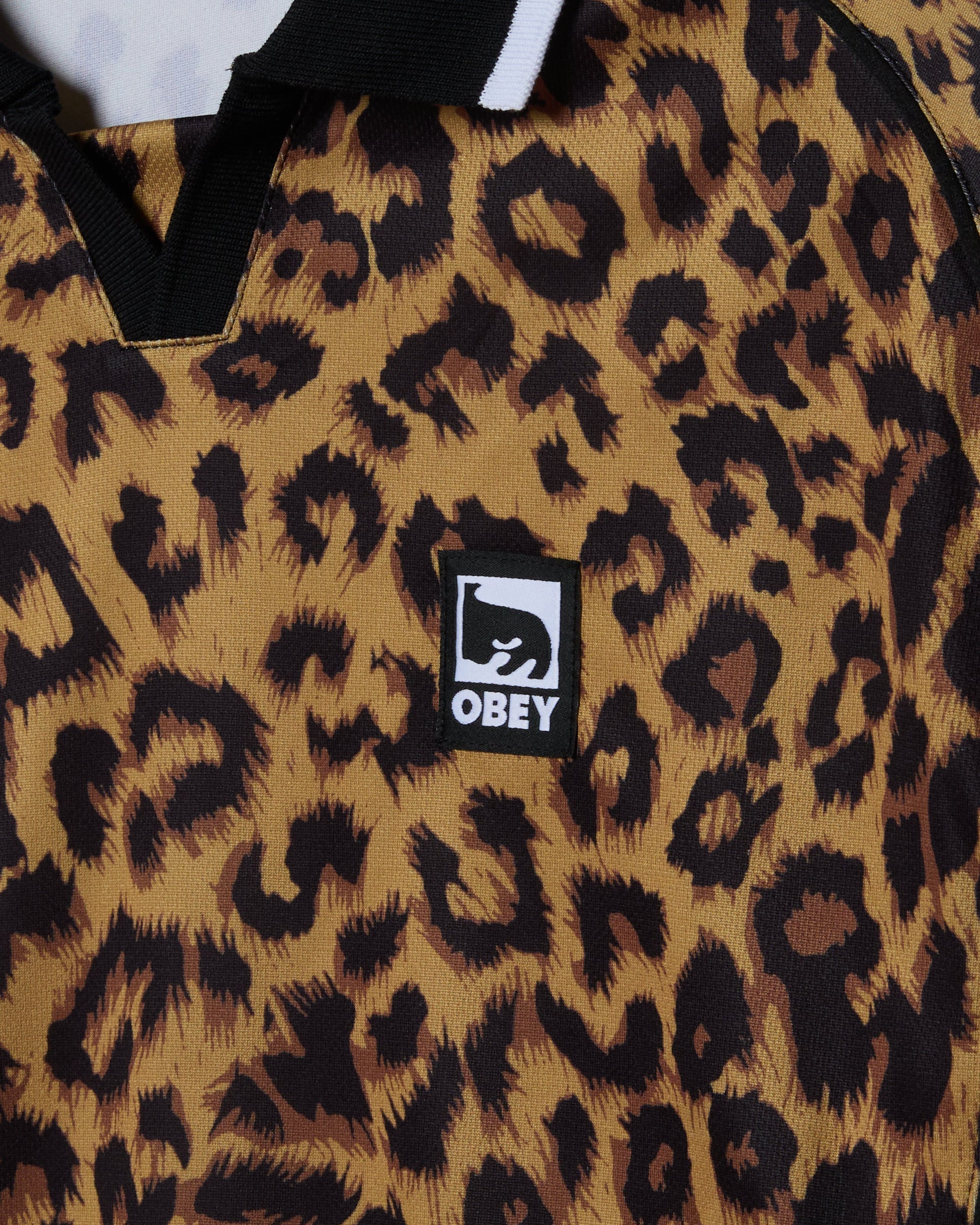 Polo Collar Sports Shirt Leopard Multi