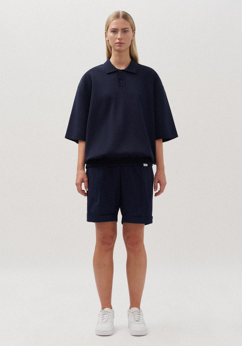 Studio Oversize Polo 1/2 Dunkelblau