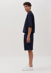 Studio Oversize Polo 1/2 Dunkelblau