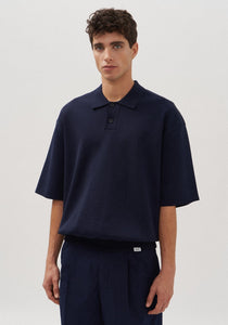 Studio Oversize Polo 1/2 Dunkelblau