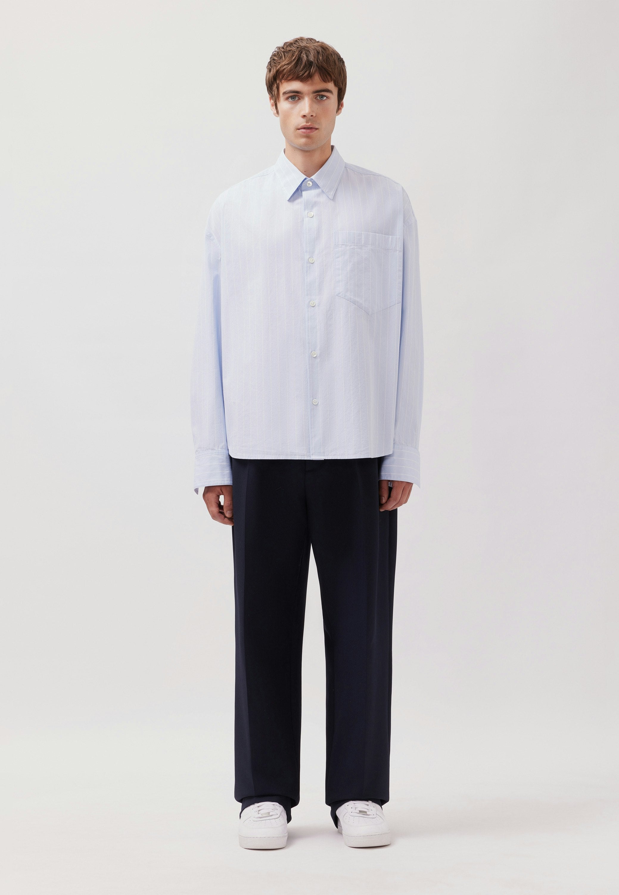 Studio Cropped Shirt Light Blue