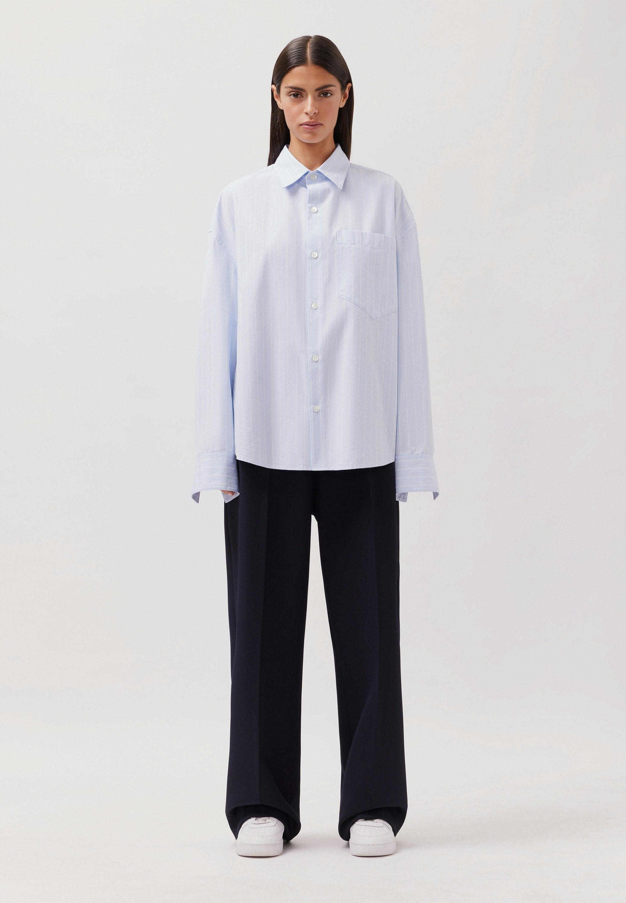 Studio Cropped Shirt Light Blue