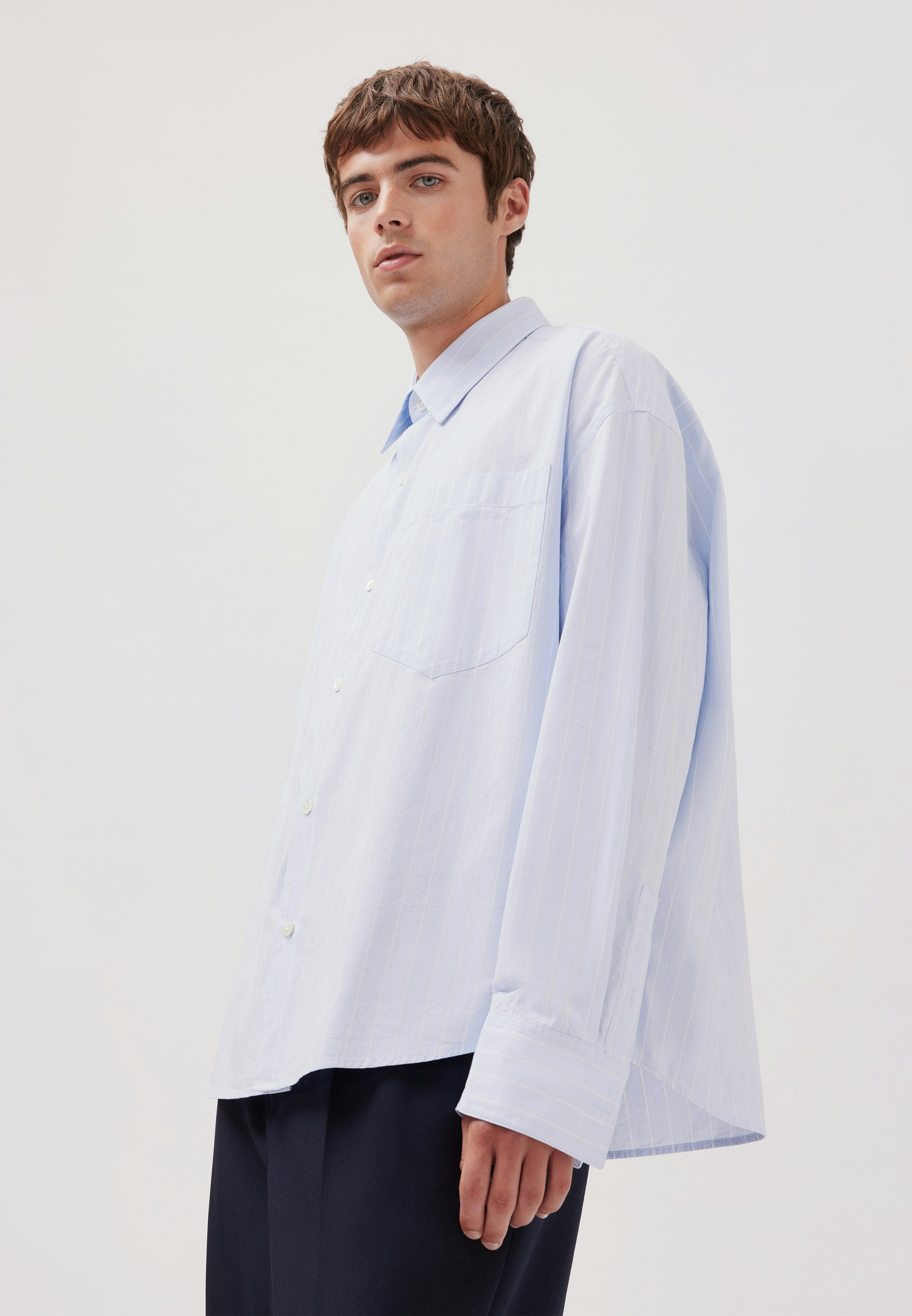 Studio Cropped Shirt Light Blue