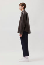 Lade das Bild in den Galerie-Viewer, Studio Leder Overshirt Dark Brown
