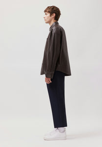 Studio Leder Overshirt Dark Brown