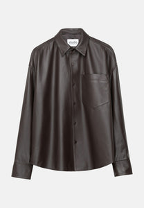 Studio Leder Overshirt Dark Brown