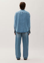 Lade das Bild in den Galerie-Viewer, Cropped Denim Shirt Indigo Blue

