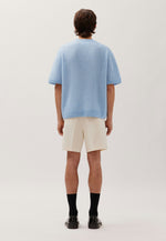 Lade das Bild in den Galerie-Viewer, Knitted T-Shirt Crew Light Blue
