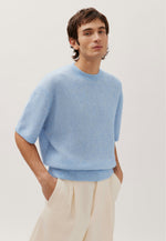 Lade das Bild in den Galerie-Viewer, Knitted T-Shirt Crew Light Blue
