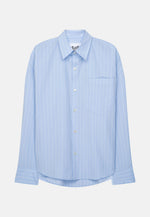 Lade das Bild in den Galerie-Viewer, Studio Cropped Strip Shirt Light Blue
