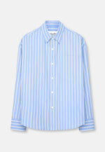 Lade das Bild in den Galerie-Viewer, Studio Cropped Shirt Blue Stripes

