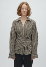 Lade das Bild in den Galerie-Viewer, Isidor Bluse Smoked Olive Check
