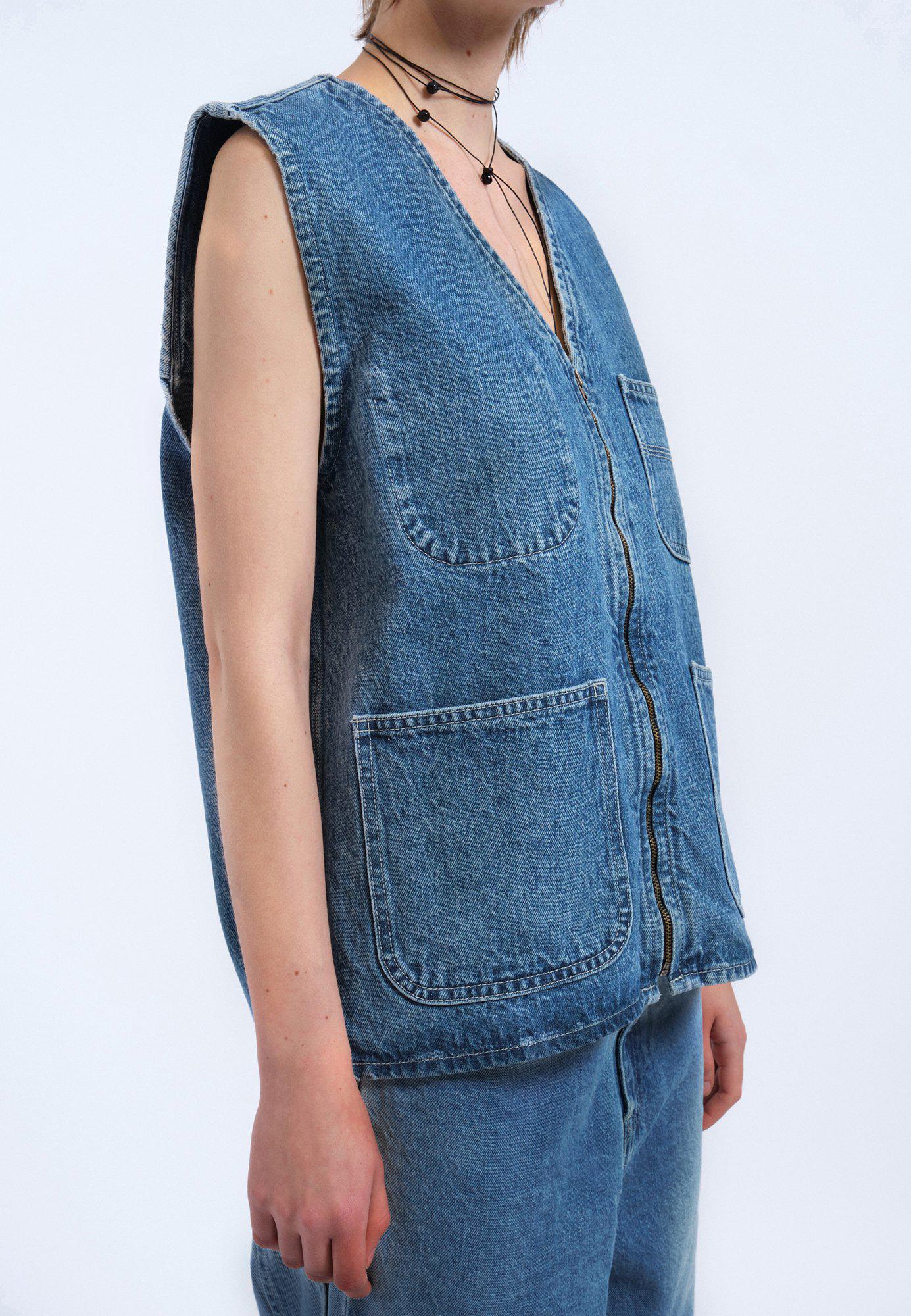 Denver Worker Vest Stream Sky Retro Cont