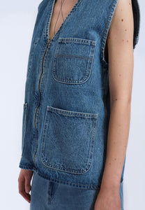 Denver Worker Vest Stream Sky Retro Cont