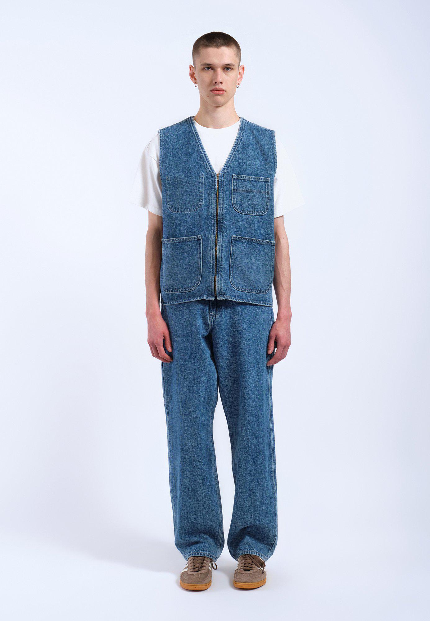 Denver Worker Vest Stream Sky Retro Cont