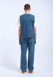 Denver Worker Vest Stream Sky Retro Cont