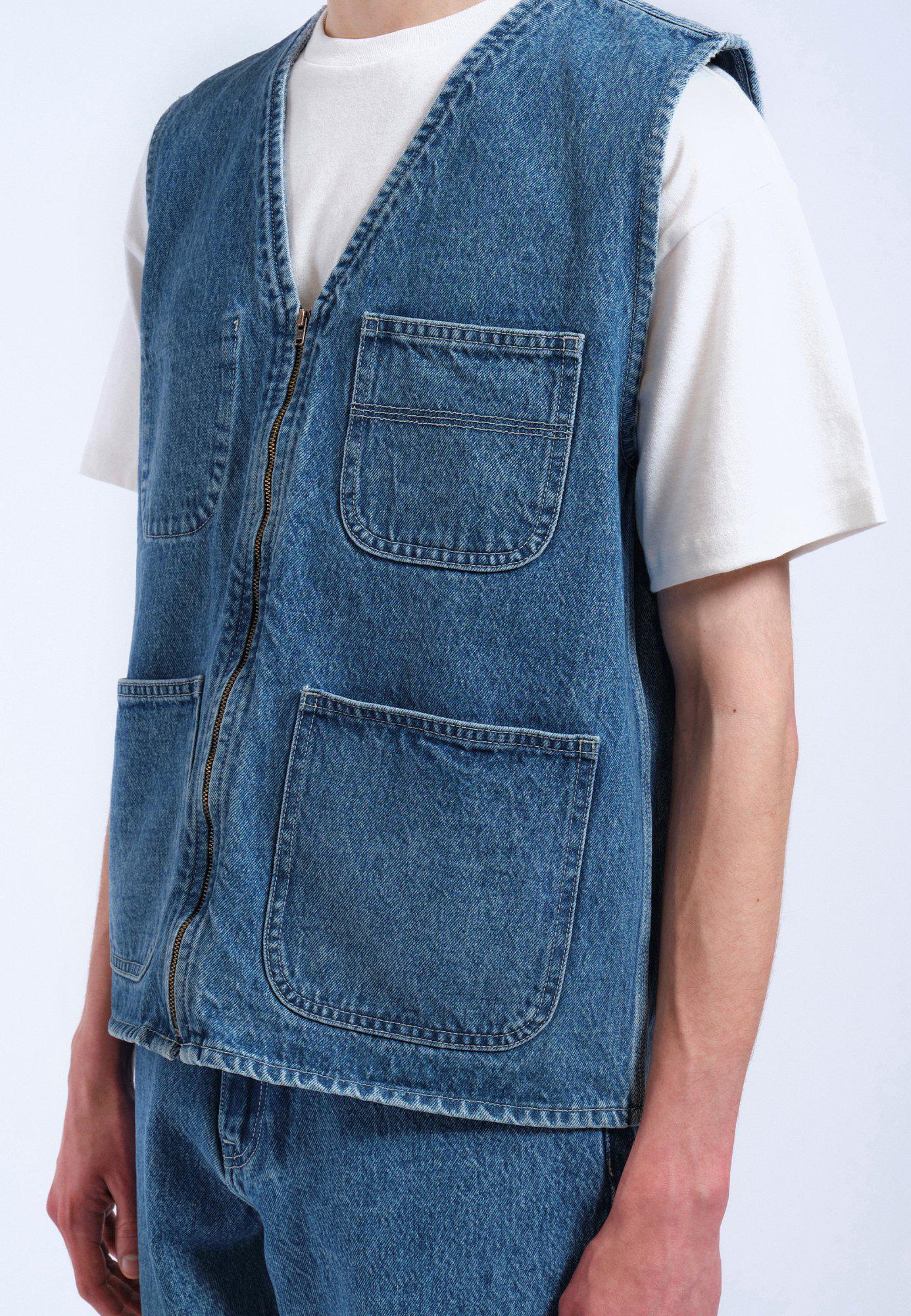 Denver Worker Vest Stream Sky Retro Cont