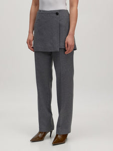 Carolin Wool Trousers Grey Melange
