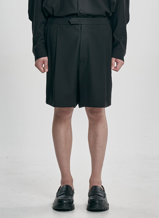 Wool Blend Shorts Black