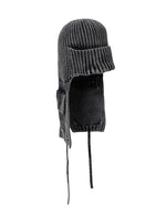 Lade das Bild in den Galerie-Viewer, Washed Knit Trooper Hat Charcoal
