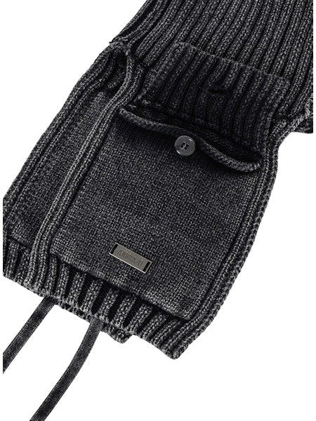 Washed Knit Trooper Hat Charcoal