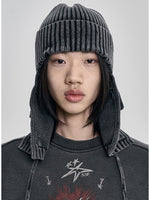Lade das Bild in den Galerie-Viewer, Washed Knit Trooper Hat Charcoal
