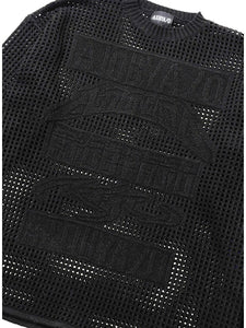 Total Logo Drop Needle Sweater Black
