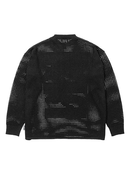 Total Logo Drop Needle Sweater Black