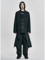 Lade das Bild in den Galerie-Viewer, Wool Blended Batwing Jacket Black
