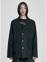 Lade das Bild in den Galerie-Viewer, Wool Blended Batwing Jacket Black
