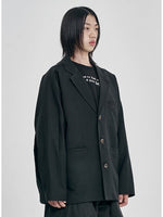 Lade das Bild in den Galerie-Viewer, Wool Blended Batwing Jacket Black

