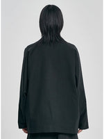 Lade das Bild in den Galerie-Viewer, Wool Blended Batwing Jacket Black
